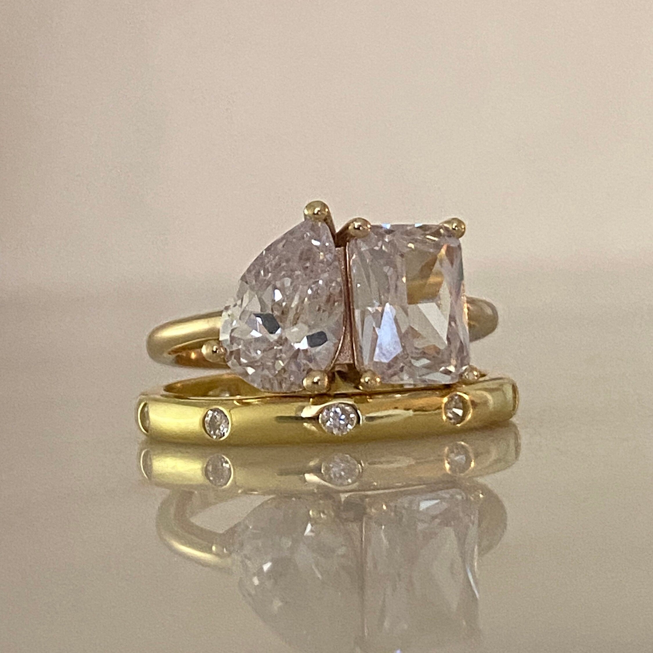 Purity Ring Stack, Elegant Double Stone and Precious in His Sight Purity Ring Stack
