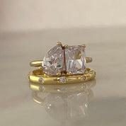 Purity Ring Stack, Elegant Double Stone and Precious in His Sight Purity Ring Stack
