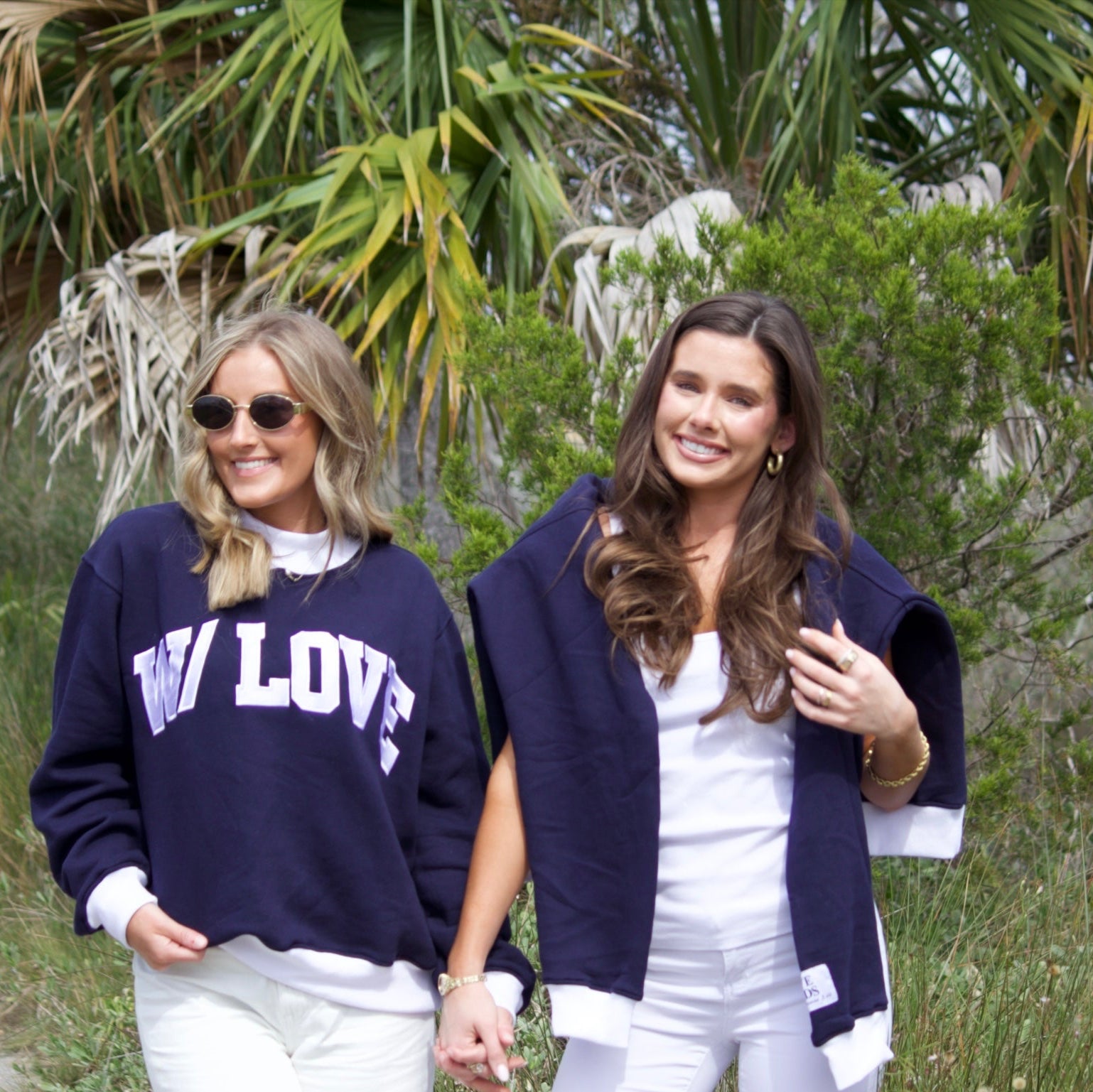 W/ LOVE Navy Mockneck