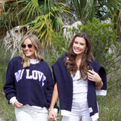 W/ LOVE Navy Mockneck