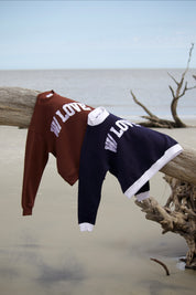 W/ LOVE Navy Mockneck