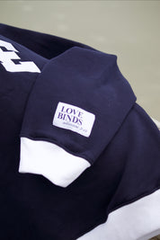 W/ LOVE Navy Mockneck