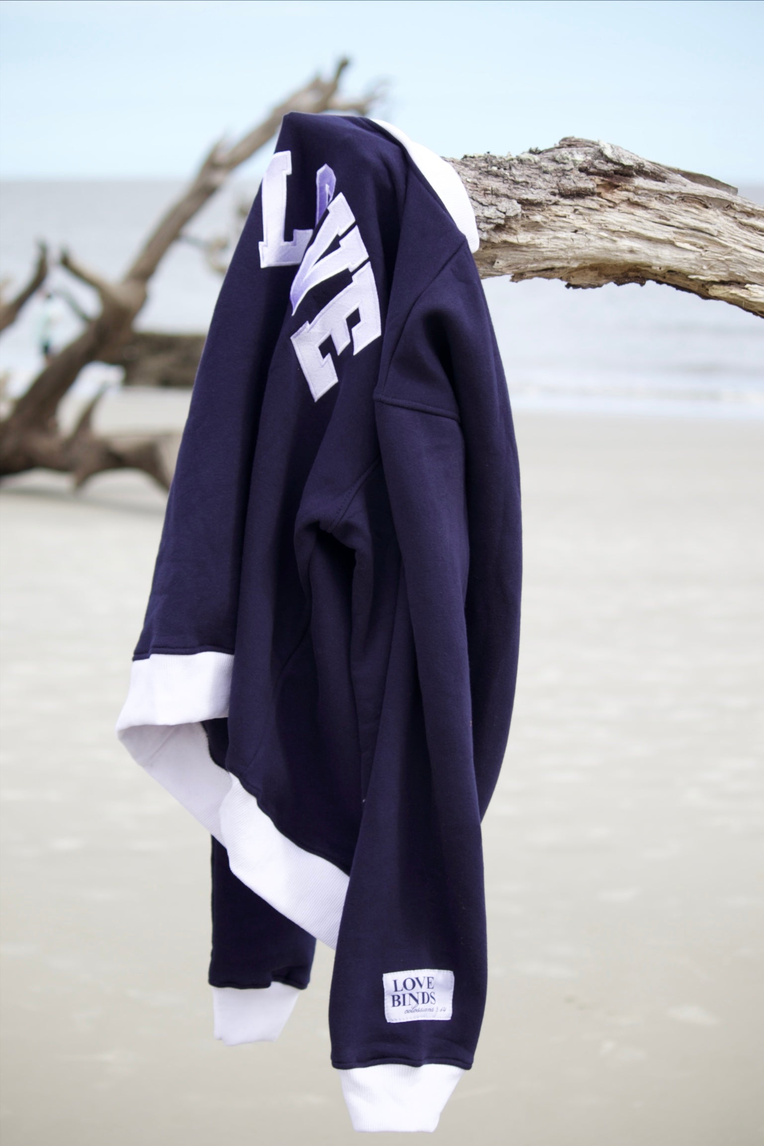 W/ LOVE Navy Mockneck