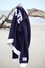 W/ LOVE Navy Mockneck