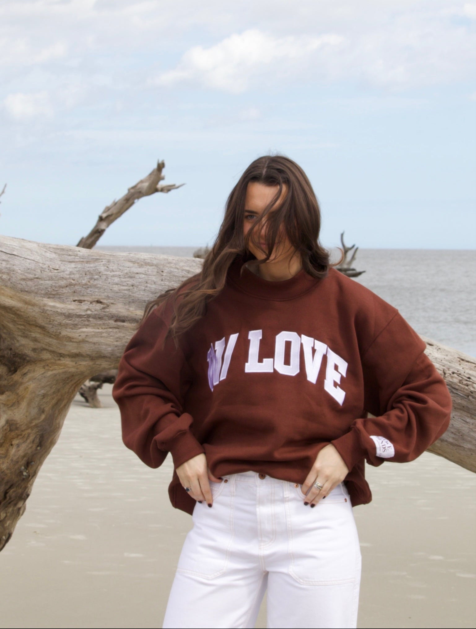 W/ LOVE Brown Mockneck