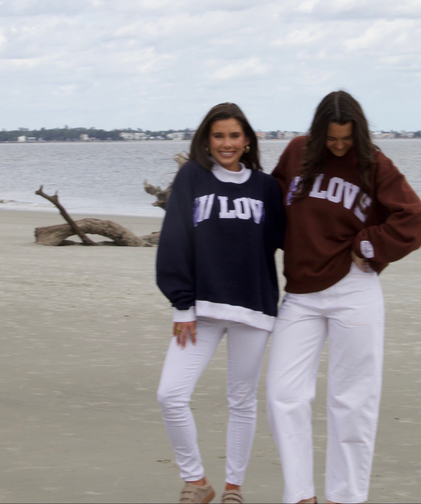 W/ LOVE Navy Mockneck