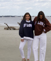W/ LOVE Navy Mockneck