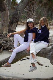 W/ LOVE Navy Mockneck