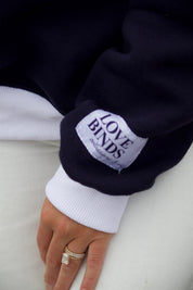 W/ LOVE Navy Mockneck