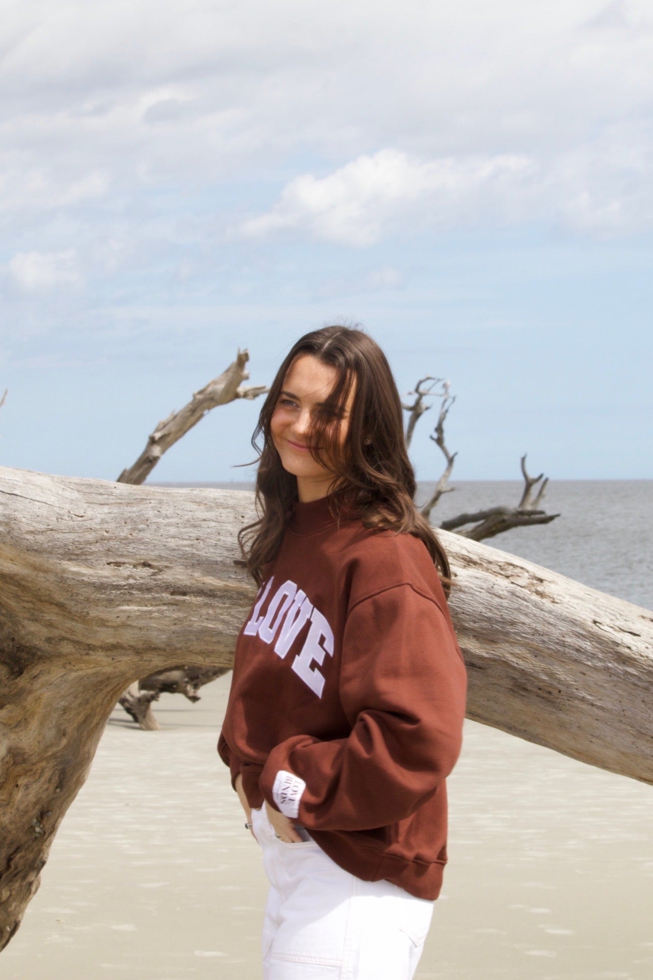 W/ LOVE Brown Mockneck