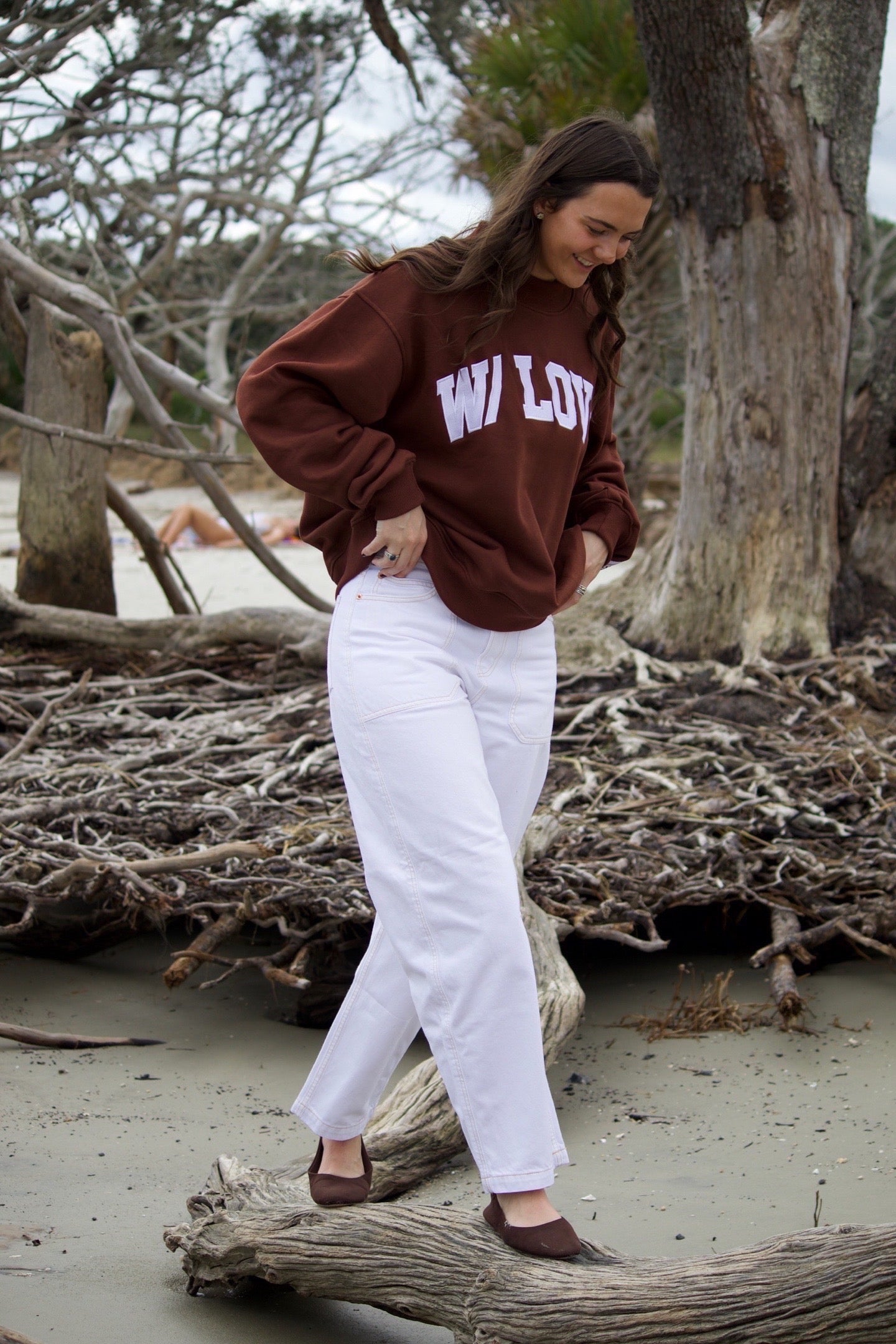 W/ LOVE Brown Mockneck